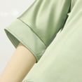 thumbnail image 6 of Riforla Women Solid Color Office Pockets Set 2024 V Neck Short Sleeved Wide Leg Pant Suits Fashion Casual 2pcs Long Pant Outfits Trousers Sets Green L, 6 of 8