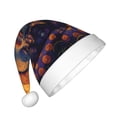 thumbnail image 2 of Haiem Dreamy Jester Under Stars Pattern Santa Hat Confortable Velvet Christmas Hat for Christmas Party Favors Fit for Adults and Kids, 2 of 6