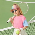 thumbnail image 5 of Kids Baseball Cap with Sunglasses for Girls Age 3-10 Years, UV Protection Outdoor Adjustable Rainbow Sun Hat Summer Mesh Trucker Hat Kids Polarized Sunglasses, 5 of 7