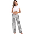 thumbnail image 6 of Women Pajama Pants Lounge Pants Long Stretch Comfy Sleepwear Cute Cat Gray Kitten Animal, 6 of 7