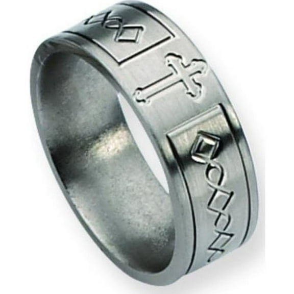 Titanium Cross 8mm Satin Mens Ring Jewelry Size 11