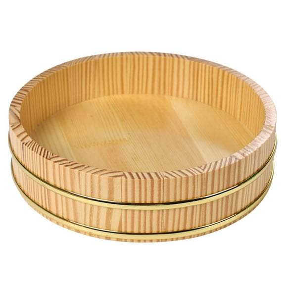LOLIPPYY Hangiri Sushi Rice Mixing Tub Wooden Khaki 1Pcs