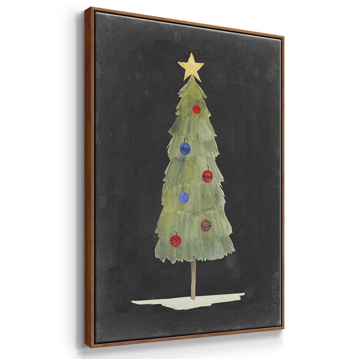Christmas Glow II - Framed Gallery Wrapped Holiday Canvas - 25 x 37 - Rosewood Frame