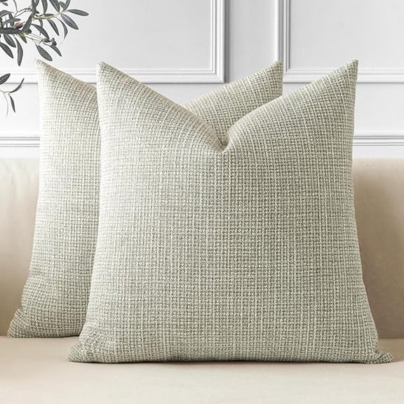 Eryueer Set of 2 Cushion Covers 50x50 cm Khaki Decorative Throw Pillow Covers 20x20 Inch Square Cushion Case Home Decor Pillowcases for Couch Sofa Living Room Bed (Khaki)