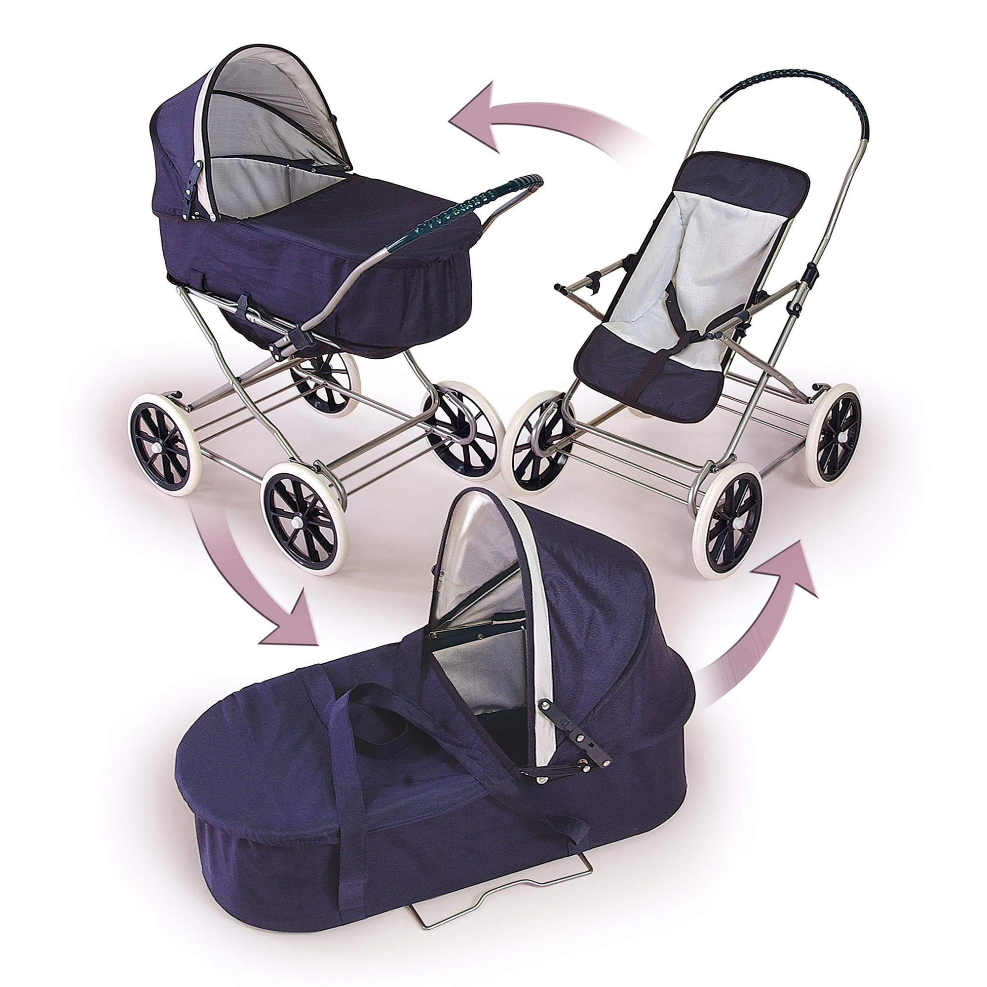 Badger Basket Style anglais Landau porte bebe et poussette 3 en 1 convient aux poupees American Girl Walmart