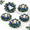 Blue, variant on Pink 4 Pack 9 Inch Artificial Christmas Wreaths for Candle Rings, Table Centerpieces, Front Door Decor