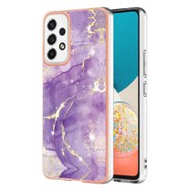 Allytech Galaxy A53 5G Case, Pretty Marble Design Heavy Duty Shockproof Hybrid Hard PC Soft TPU Bumper Three Layer Drop Protection Anti-Fall Cover Case for Samsung Galaxy A53 5G - Purple