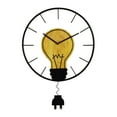 thumbnail image 4 of Reloj de pared con bombilla de imitación, reloj colgante, ligero, silencioso, adorno de acrílico, decoración de pared para dormitorio, aula, 4 of 9