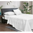 thumbnail image 3 of Thermal Solid Bed Sheets Set Queen Size Piece Flannel Fleece Bedding Sheet Set with Deep Pocket Super Soft Cozy Breathable, 3 of 5