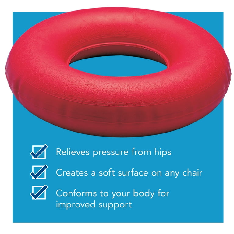 Carex Inflatable Ring Cushion Rubber Easy to Clean Durable Reusable Orthopedic Pillow