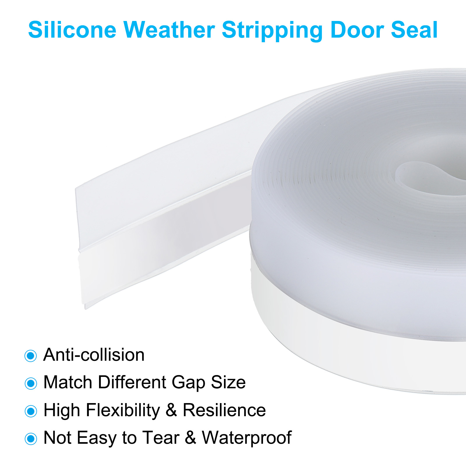 Unique Bargains Silicone Self-Adhesive Dustproof Weather Stripping 5m x 25mm x 0.8mm