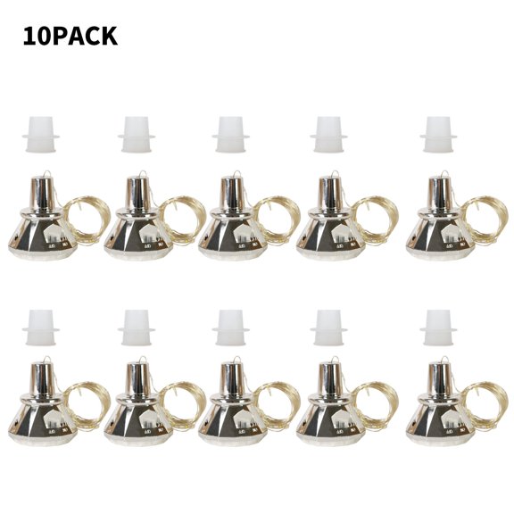 Wine Bottle Stopper Solar Light String 10pcs Silver Diamond Cork String Lights warm white light