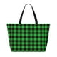 thumbnail image 2 of Fotbe Buffalo Plaid Green Black Bolsa de Viaje para Playa - Resistente al Agua, Bolsa Tote de Gran Capacidad y Ligera con 7 Bolsillos para Mujeres y Hombres, 2 of 7