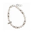 thumbnail image 2 of European White Pearls with Sterling Silver Cross Bead Bracelet (BCBW), 2 of 4