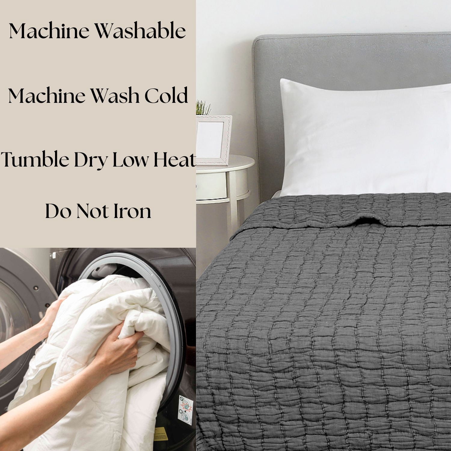 Mainstays Check Matelasse Quilt, Black, Full/Queen