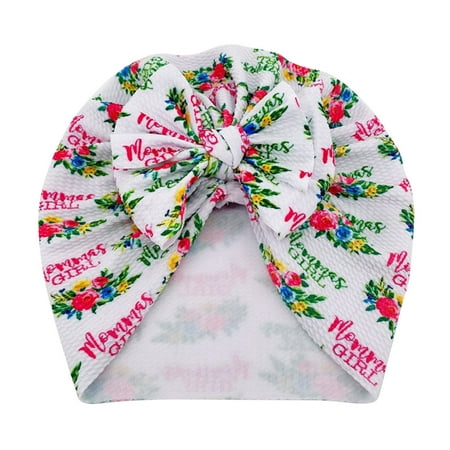 

Kaloaede Baby Hats Toddler Baby Boys Girls Floral Tie-Dye Letter Print Cap Beanie Bowknot Elastics Turban Hat