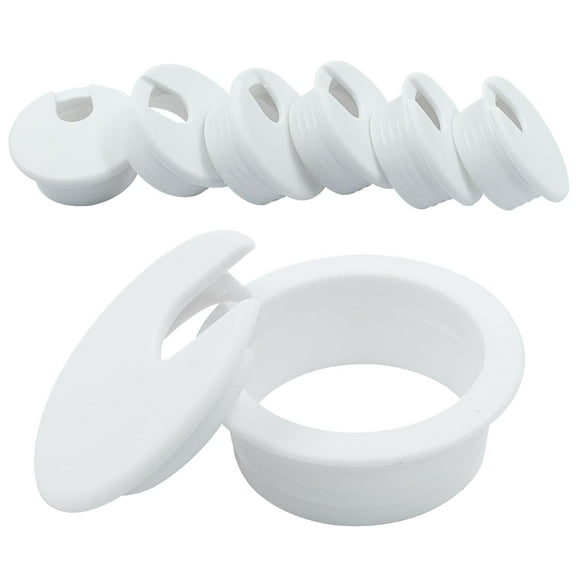 6Pcs Desk Grommet 1.5 inch/ 38mm Cable Grommets Hole Cover, Wire Cord Organizer Plastic Grommets for Computer Desk Cabinet Furniture, White