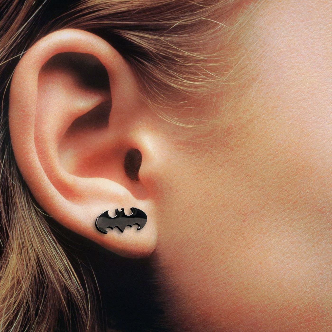 Batman Black Die-Cut 316L Surgical Steel Stud Earrings - image 3 of 3