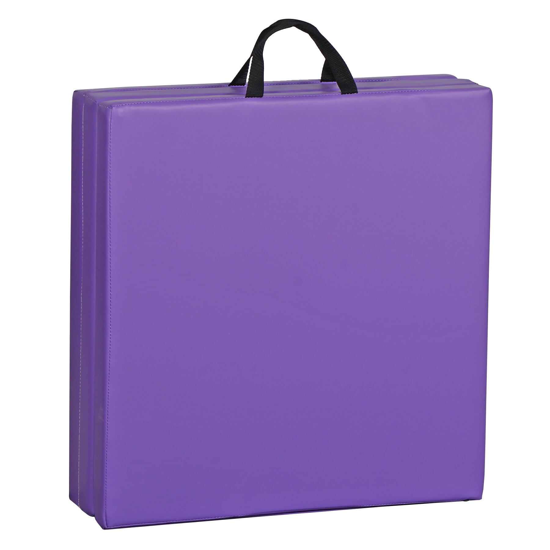 ZENY 6' x 2' x 2" PU Leather Home Tri-Fold Gym Exercise Aerobics Yoga Mat Anti-Slip W/Carrying Handles, Purple