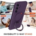 thumbnail image 4 of KOMI for Samsung Galaxy S25+/ S25 Plus Case with Stand, Slim Liquid Silicone Phone Cases for Galaxy S25 Plus Compatible with MagSafe Magnetic Ring Kickstand Case Full Camera Protection, Dark Purple, 4 of 5