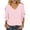 Pink, variant on Women's V-Neck Layered Flutter Sleeve Blouse, Solid Color, Lightweight Chiffon Fabric, Casual & Office Wear Top Pink XXL