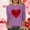 Purple, variant on asdoklhq Love Heart Print T-Shirt Women Day Printed 3/4 Sleeve Crew Neck Fashion Pullover Tops T-Shirt Gray M