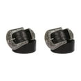 thumbnail image 3 of braveheart Sturdy Belt With Alloy Buttons Practical And Convenient For Everyday Long Fashion Embossed Pattern Rivet Belt round flowers black 115cm 2Set, 3 of 6