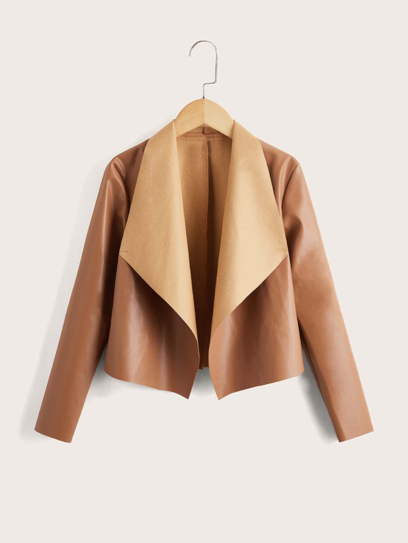 ladies waterfall leather jacket