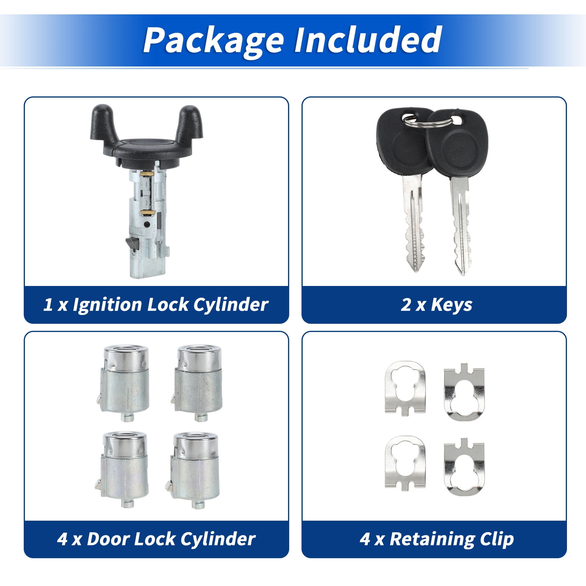 Unique Bargains Ignition Lock Cylinder and Door Lock for Chevrolet Express Van 2001-2007