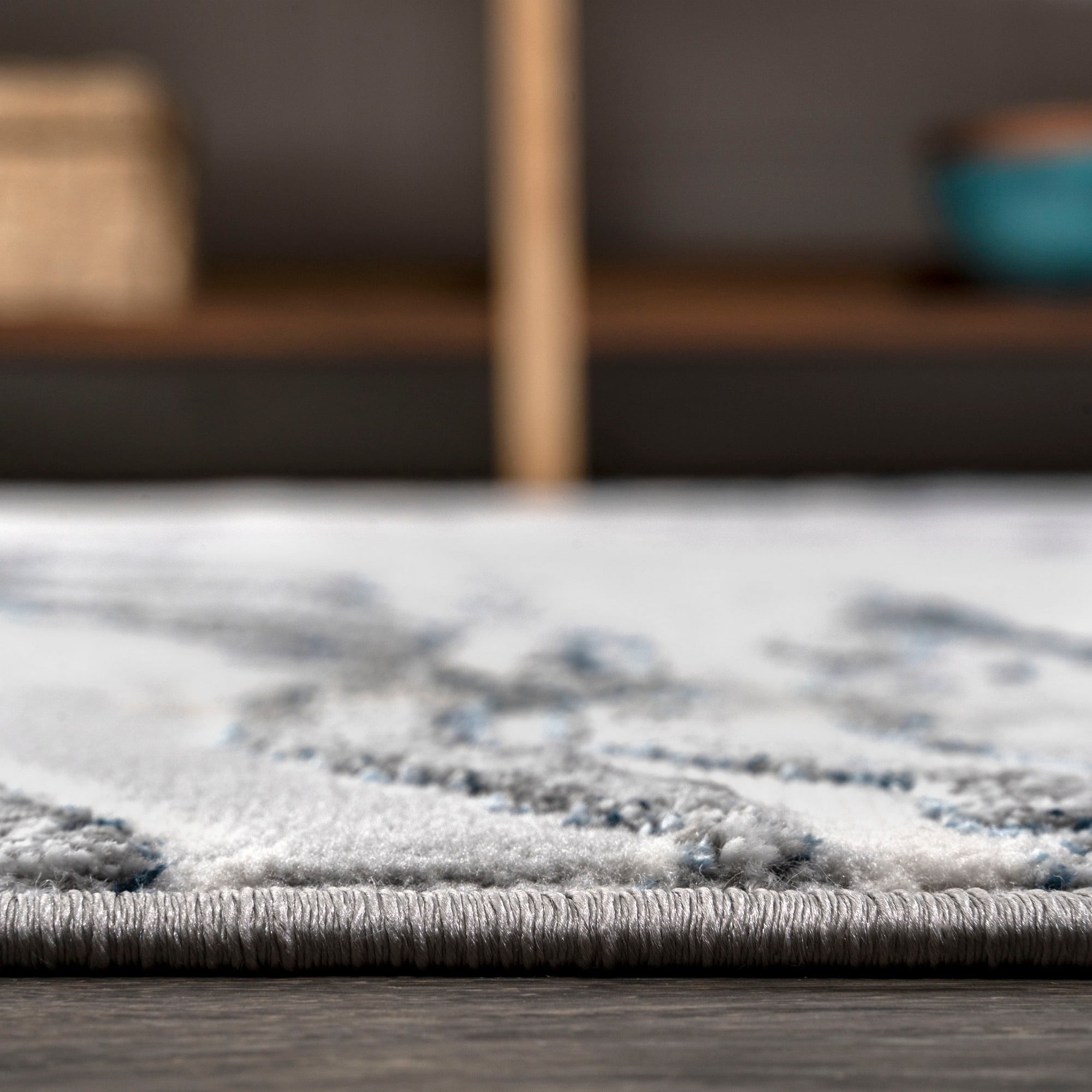 JONATHAN Y SILK ORCHID 2 x 10 Runner Rug, Swirl Marbled Abstract - Gray/Blue, SOR203B-210