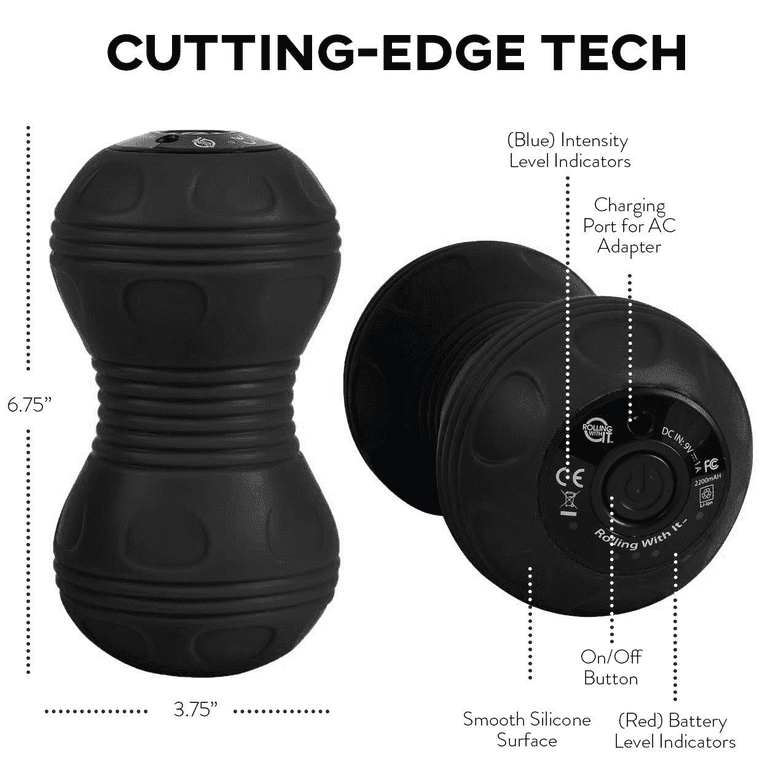 Rolling With It Vibrating Peanut Massage Ball - Deep Tissue Trigger Point  Therapy, Myofascial Release - Handheld, Cordless - 4 Intensity Levels -  Dual Lacrosse Ball Vibration Massager (Black - Walmart.com