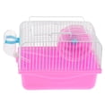 thumbnail image 2 of Jaula portátil para hámster con dispensador de comida y rueda de ejercicio Rosado, 2 of 9