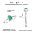 thumbnail image 4 of Rosec Jewels Teardrop Emerald Ring with Diamond Halo (4X6 mm, AAA Quality), 925 Sterling Silver, US 4.00, 4 of 7