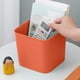 thumbnail image 4 of Papelera de escritorio miniatura de plástico de color naranja con anillo de presión para baño, oficina, cocina, escritorio, mesa de café, papelera de escritorio, 4 of 6