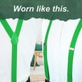 thumbnail image 7 of Green Clip on Suspender Elastic Y Shape Adjustable Brace for Men Women Clothing St Patricks Fashion Accessories Cosplay Show Wedding Birthday Outfit Party Costume Gift Supplies - 1 count, 7 of 7