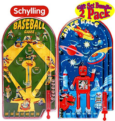 Home Run Pinball Baseball Game Toy Schylling Classic Handheld Pin Ball Tin New 