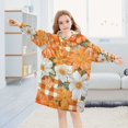 thumbnail image 5 of FORMRS Wearable Blanket Hoodie with Sleeves for Kids Cozy Flannel Sweatshirt, Sunny Floral, 5 of 7