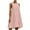 Pink, variant on WIZUTIZ Casual Summer Dresses for Women Trendy Skinny Fit High Rise Swing Pleated Solid Beach Dress Short Sleeve Round Neck Pleated Dress for Ladies Knee-Length Thin Dress Green