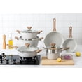 thumbnail image 2 of Country Kitchen 15-Pc Cast Aluminum Pots and Pans Set Non Stick Cookware Set, Cream, 2 of 8