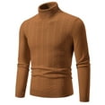 thumbnail image 4 of uikmnh Fall Sweaters Winter High Neck Sweater Coat Slim Fit Jacquard Knit Pullover Warm Turtleneck Top for Cold Weather Casual Outing Mens Sweaters Size:XL, 4 of 4