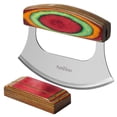 thumbnail image 1 of Cortador de pizza MaHoo con mango de madera de acero inoxidable de 6.5 pulgadas, 1 of 7