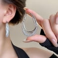thumbnail image 3 of WILLBEST Aretes Acero Inoxidable Pendientes Únicos Para Mujer Con Un Toque Ligero Y De Alta Gama Pendientes Geométricos De Bucle, 3 of 5