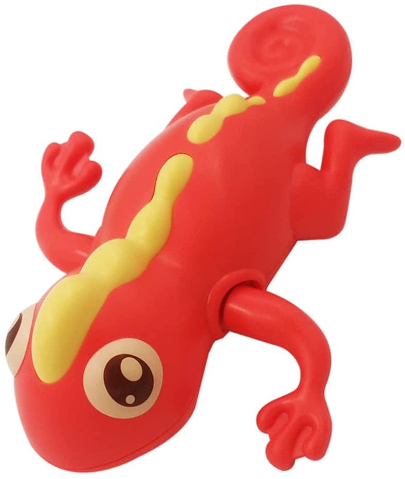 Bath Toy Windup Bathtub Toy Swimming Lizard Clockwork Water Toy Swimming Bath Toys for Toddlers & Kids Red