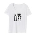 thumbnail image 3 of Camiseta para mujer verano moda suave básica camiseta para compras vacaciones calle XL, 3 of 7