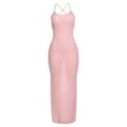 thumbnail image 6 of Sngxgn Womens Casual Slip Long Dresses Sexy Spaghetti Strap Party Dress(Pink,L), 6 of 8