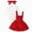 R001-Red, variant on NOLDARES Baby Girls Fall Outfit Bow Print Ruffle Romper Suspender Skirt Headband 3PCS Infant Toddler Christmas Dresses(Red,3-6 Y)