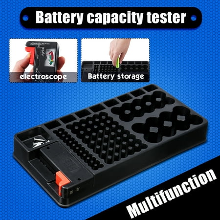 Meigar Battery Storage Caddy Box Case Organizer Capacity Tester AA AAA D C