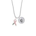 thumbnail image 2 of Delight Jewelry Pink Ribbon ''Help'' Silvertone Script Initial Disc - O - Charm Necklace, 20"+3", 2 of 4