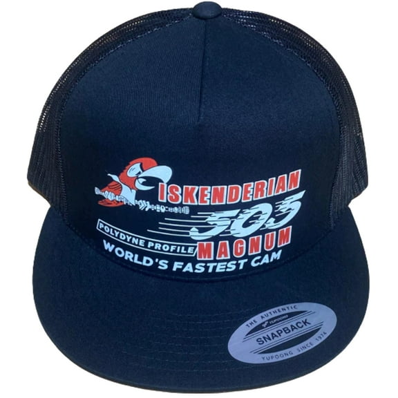 Iskenderian 505 Magnum Isky Cams Flat Brim Trucker Hat 2 colors available/Drag Racing Hot Rods