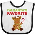 thumbnail image 3 of Inktastic I'm Santa's Favorite Reindeer Boys or Girls Baby Bib, 3 of 4